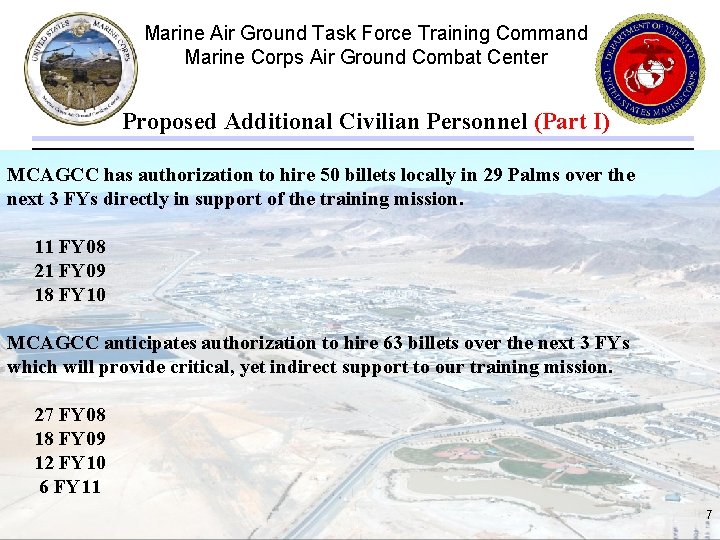 Marine Air Ground Task Force Training Command Marine Corps Air Ground Combat Center Proposed