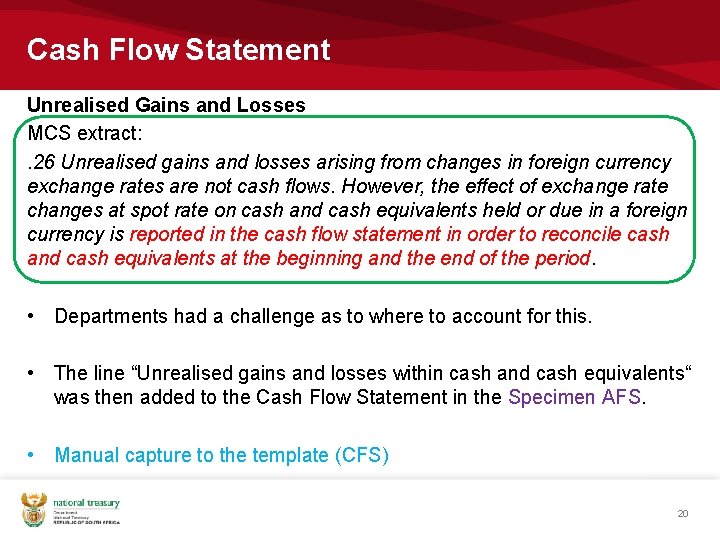 Cash Flow Statement Unrealised Gains and Losses MCS extract: . 26 Unrealised gains and Cash Flow Statement Unrealised Gains and Losses MCS extract: . 26 Unrealised gains and