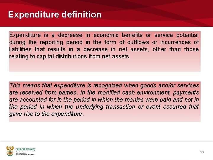 Expenditure definition Expenditure is a decrease in economic benefits or service potential during the Expenditure definition Expenditure is a decrease in economic benefits or service potential during the
