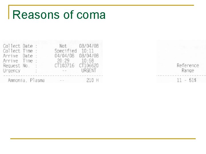 Reasons of coma 