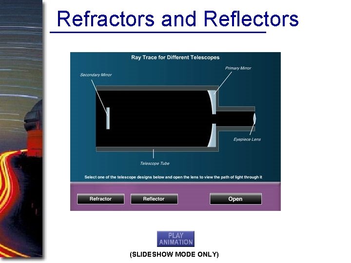 Refractors and Reflectors (SLIDESHOW MODE ONLY) 