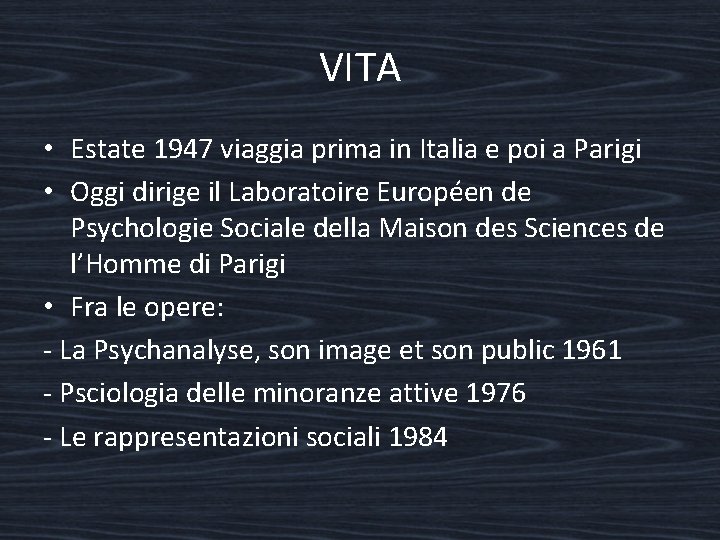 VITA • Estate 1947 viaggia prima in Italia e poi a Parigi • Oggi