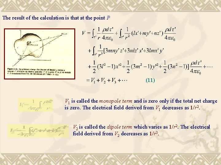The result of the calculation is that at the point P (11) V 1