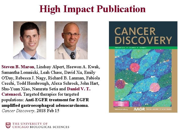 High Impact Publication Steven B. Maron, Lindsay Alpert, Heewon A. Kwak, Samantha Lomnicki, Leah