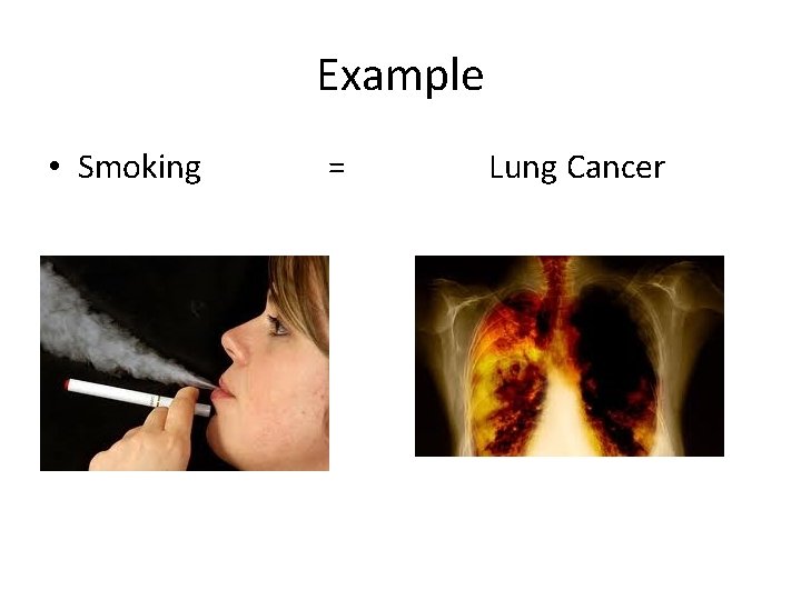 Example • Smoking = Lung Cancer 