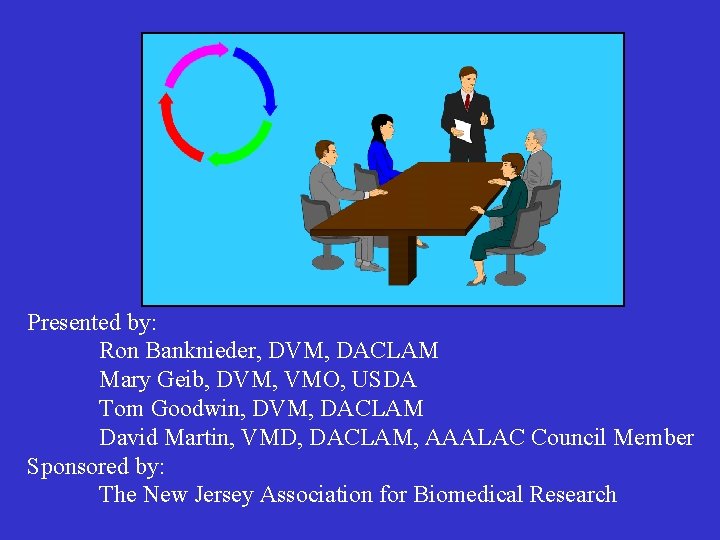 Presented by: Ron Banknieder, DVM, DACLAM Mary Geib, DVM, VMO, USDA Tom Goodwin, DVM,