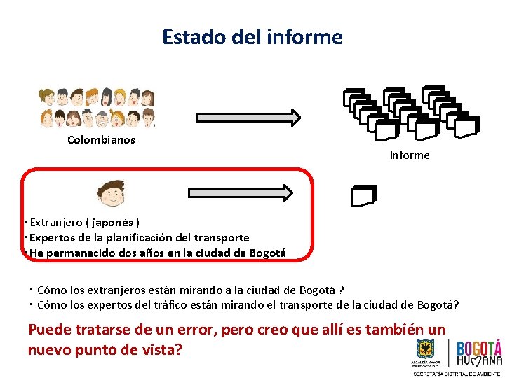 Estado del informe Colombianos Informe ・Extranjero ( japonés ) ・Expertos de la planificación del