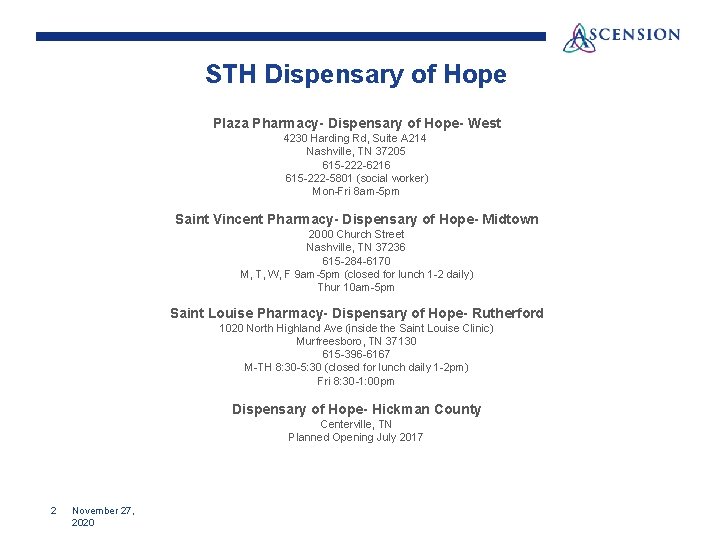 STH Dispensary of Hope Plaza Pharmacy- Dispensary of Hope- West 4230 Harding Rd, Suite