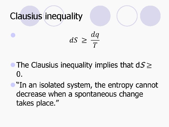 Clausius inequality l 