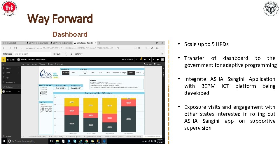 Way Forward Dashboard • Scale up to 5 HPDs • Transfer of dashboard to