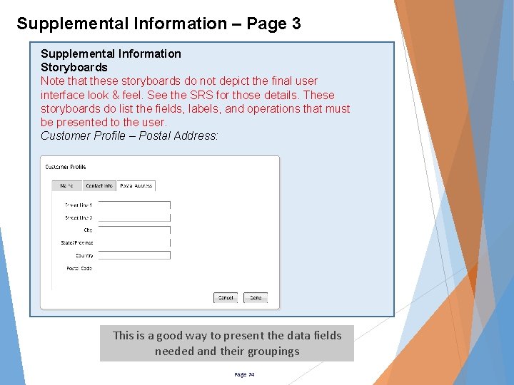 Supplemental Information – Page 3 Supplemental Information Storyboards Note that these storyboards do not