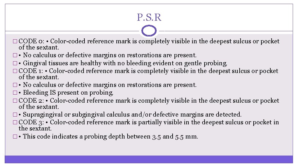 P. S. R � CODE 0: • Color-coded reference mark is completely visible in