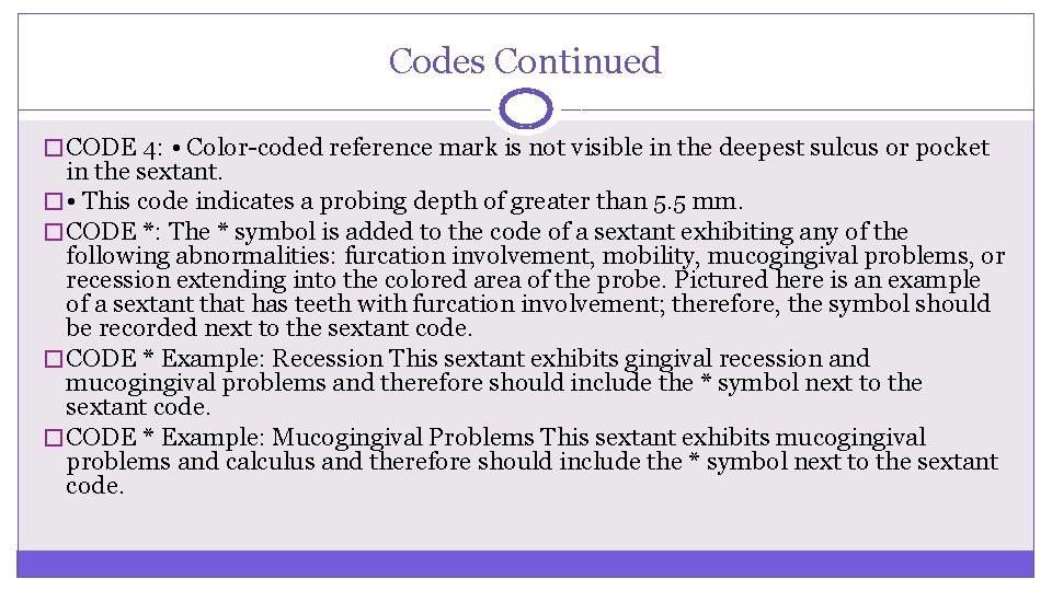 Codes Continued � CODE 4: • Color-coded reference mark is not visible in the