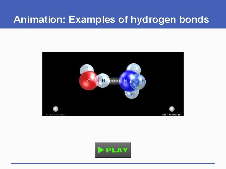 Animation: Examples of hydrogen bonds 