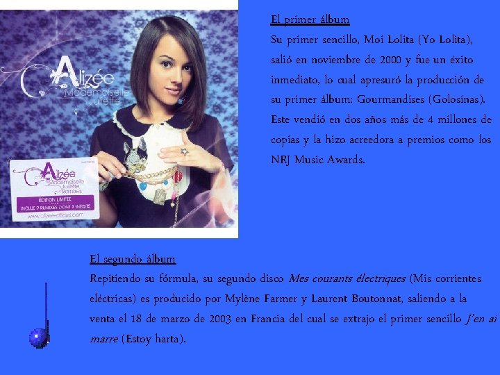 El primer álbum Su primer sencillo, Moi Lolita (Yo Lolita), salió en noviembre de