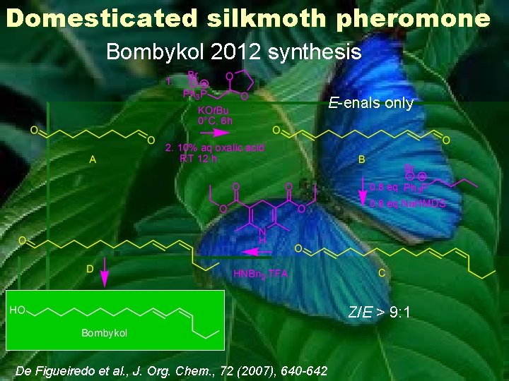 Domesticated silkmoth pheromone Bombykol 2012 synthesis E-enals only Z/E > 9: 1 De Figueiredo