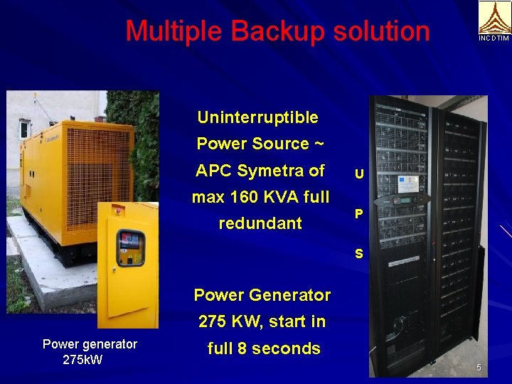Multiple Backup solution INCDTIM Uninterruptible Power Source ~ APC Symetra of U max 160