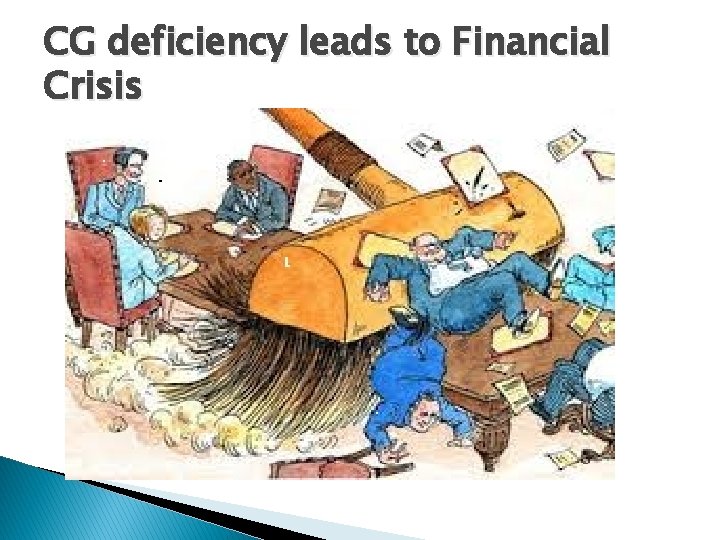 CG deficiency leads to Financial Crisis 