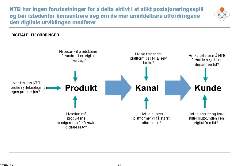 NTB har ingen forutsetninger for å delta aktivt i et slikt posisjoneringsspill og bør