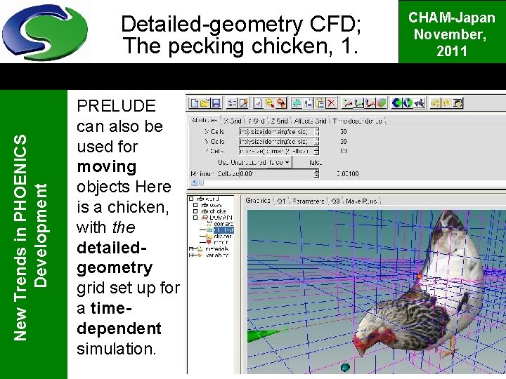 New Trends in PHOENICS Development Detailed-geometry CFD; The pecking chicken, 1. PRELUDE can also