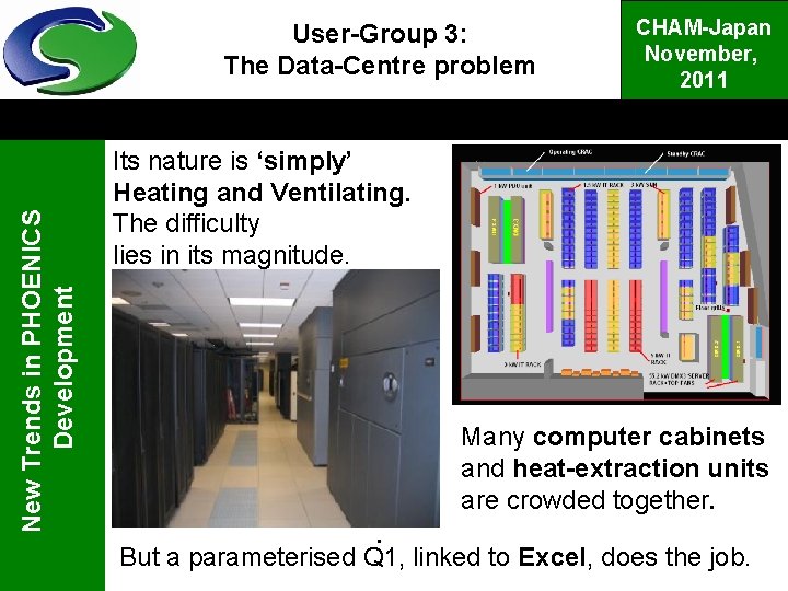 New Trends in PHOENICS Development User-Group 3: The Data-Centre problem CHAM-Japan November, 2011 Its