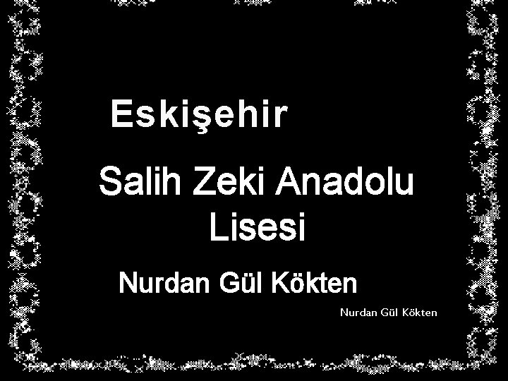 Eskişehir Salih Zeki Anadolu Lisesi Nurdan Gül Kökten 