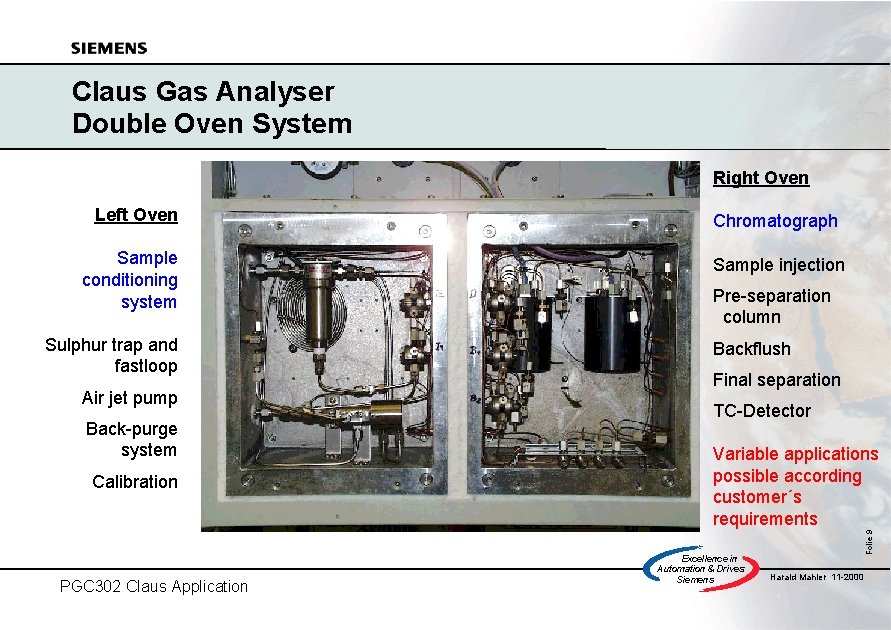 Claus Gas Analyser Double Oven System Right Oven Sample conditioning system Sulphur trap and