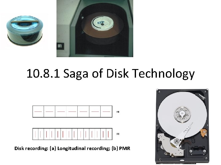 10. 8. 1 Saga of Disk Technology Disk recording: (a) Longitudinal recording; (b) PMR