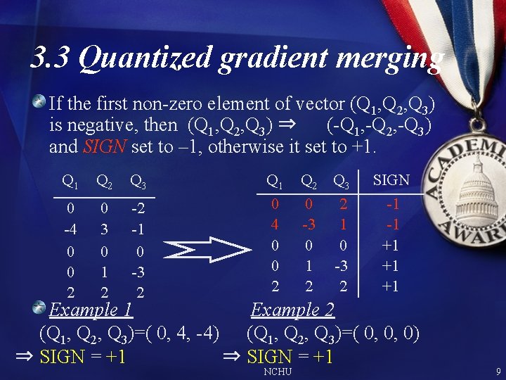 3. 3 Quantized gradient merging If the first non-zero element of vector (Q 1, 3. 3 Quantized gradient merging If the first non-zero element of vector (Q 1,