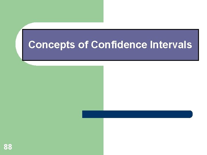 Concepts of Confidence Intervals 88 Concepts of Confidence Intervals 88