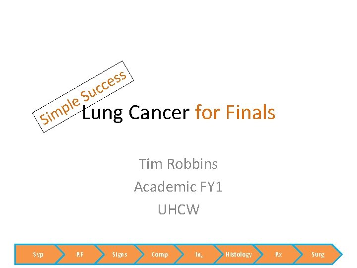 c u S e pl Sim s s ce Lung Cancer for Finals Tim