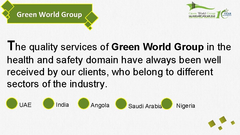 Green World Group The quality services of Green World Group in the health and