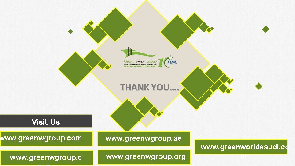 THANK YOU…. Visit Us www. greenwgroup. com www. greenwgroup. c www. greenwgroup. ae www.