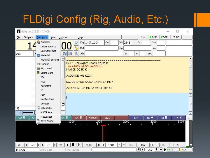 FLDigi Config (Rig, Audio, Etc. ) 
