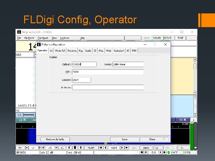 FLDigi Config, Operator 