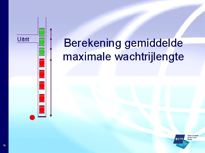 Uitrit 16 Berekening gemiddelde maximale wachtrijlengte 