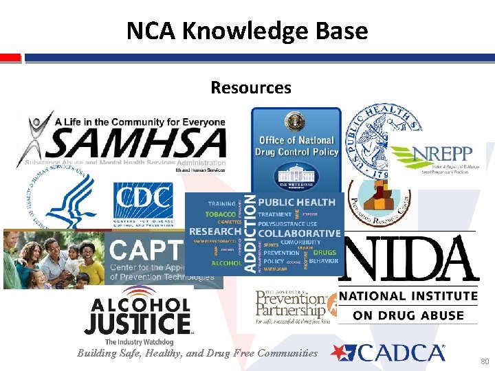 NCA Knowledge Base Resources Building Safe, Healthy, and Drug Free Communities 80 