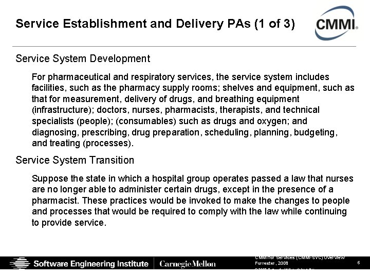 Service Establishment and Delivery PAs (1 of 3) Service System Development For pharmaceutical and