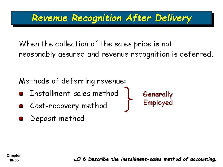 Revenue Recognition After Delivery When the collection of the sales price is not reasonably