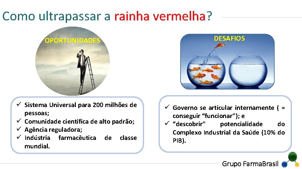 Como ultrapassar a rainha vermelha? vermelha OPORTUNIDADES ü Sistema Universal para 200 milhões de