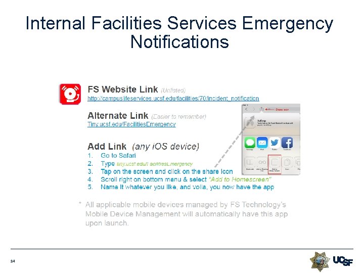 Internal Facilities Services Emergency Notifications 24 Internal Facilities Services Emergency Notifications 24