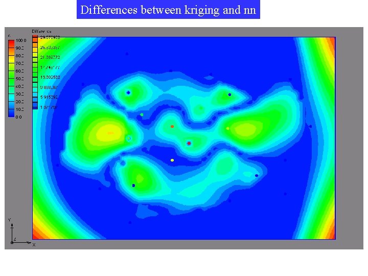 Differences between kriging and nn 
