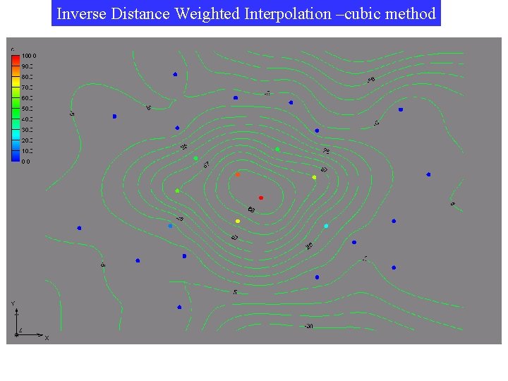 Inverse Distance Weighted Interpolation –cubic method 