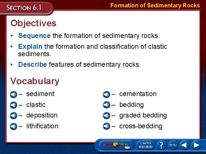 Formation of Sedimentary Rocks Objectives • Sequence the formation of sedimentary rocks. • Explain