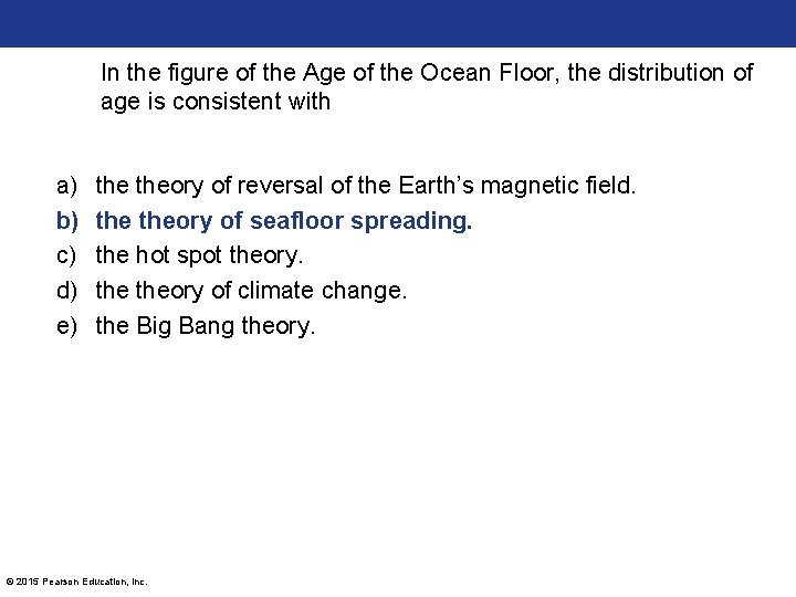 In the figure of the Age of the Ocean Floor, the distribution of age