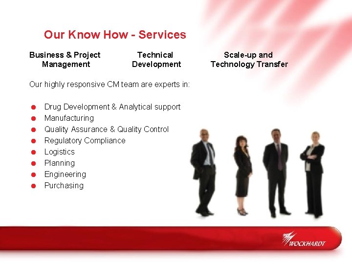 Our Know How - Services Business & Project Management Technical Development Our highly responsive