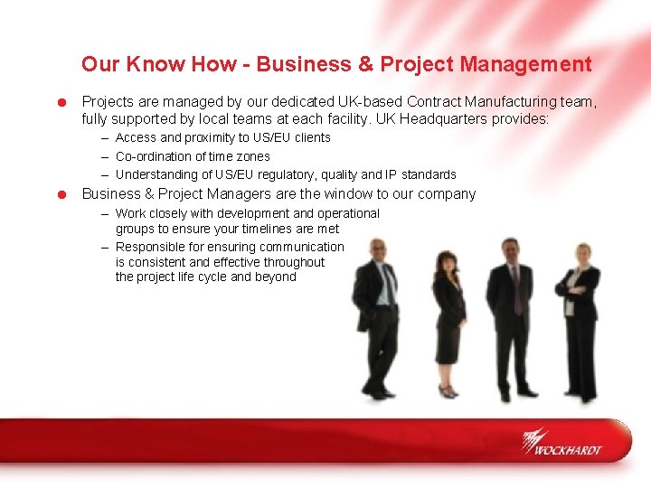 Our Know How - Business & Project Management = Projects are managed by our