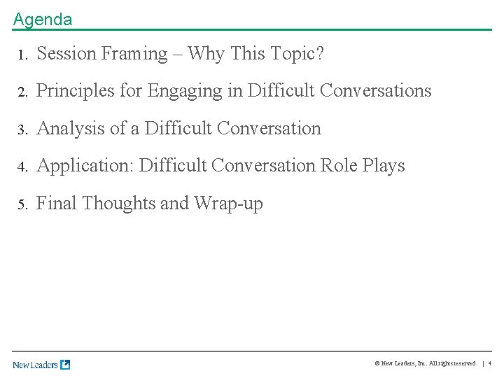 Agenda 1. Session Framing – Why This Topic? 2. Principles for Engaging in Difficult