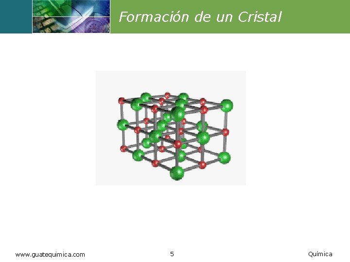 Formación de un Cristal www. guatequimica. com 5 Química 