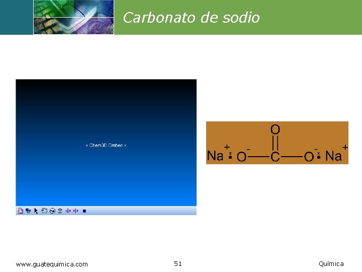 Carbonato de sodio www. guatequimica. com 51 Química 